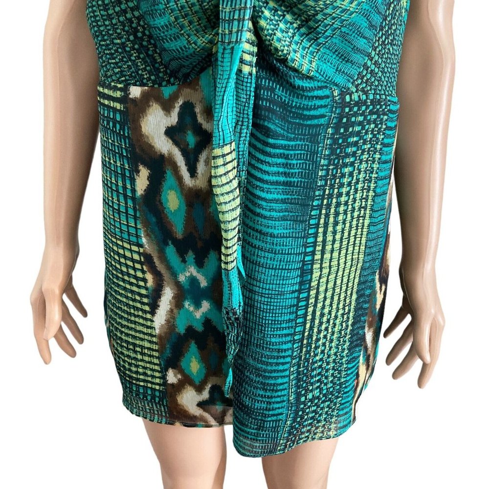 Lane Bryant Shirt Womens Size 20 Green Abstract Pullover Lightweight - Picture 6 of 11